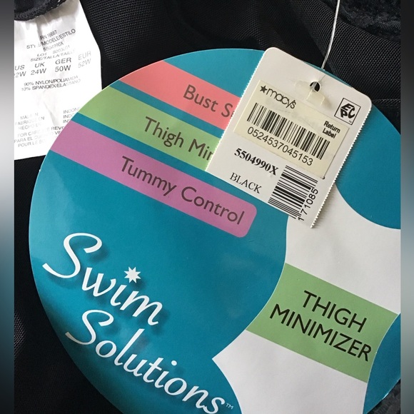 🌷NWT SWIM SOLUTIONS BY MACYS 22W BLACK CROCHET SWIM DRESS - Picture 8 of 12